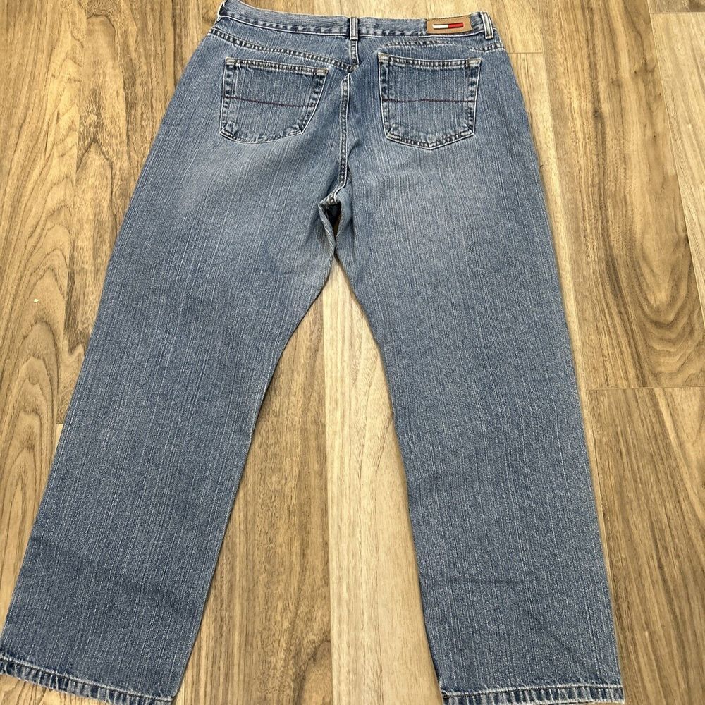 VTG Tommy Hilfiger Women Blue Denim  High Rise straight Leg Jeans 16 33X29"‎